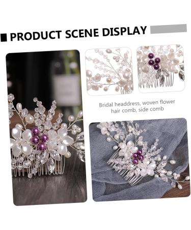 Amosfun 1pc Braided Flower Comb Hair Accessory for Women Pearl Tiara Bridesmaid Hair Accessories Flower Hair Comb Hair Barrettes for Women Bridal Hair Comb Handmade Wedding Hair Comb White - Buy Online on GoSupps.com