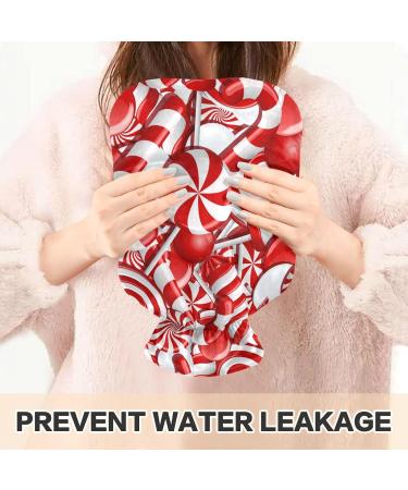 Hot Water Bottle with Cover 2L - Large Pain Relief Solution | White/Red | International Shipping - Buy Online on GoSupps.com