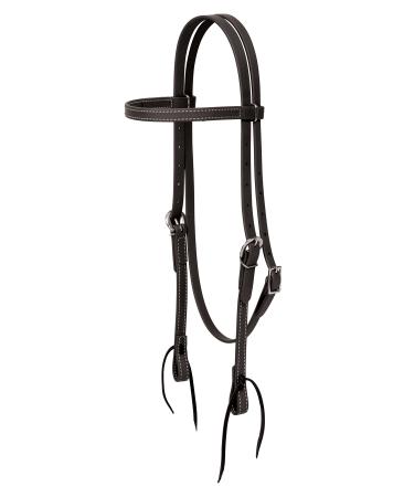 Weaver Leather Brahma Webb Brow Band Headstall Black, Horse