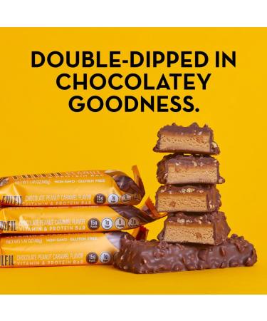 FULFIL Vitamin & Protein Bars Chocolate Peanut & Caramel and Chocolate Peanut Butter Flavors with 15g Protein 12 Count - Buy Online on GoSupps.com