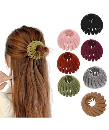 Hair Nest Clip for Women - Hair Nest Velvet Hair Nest for Women Hair Nest for Bun Velvet Bird Nest Magic Hair Clip Velvet Velvet Hair Nest for Bun (7colors)