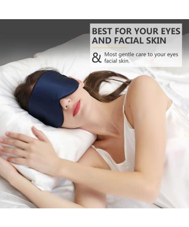 ZIMASILK 100% Natural Silk Sleep Mask - Adjustable Super-Smooth Soft Eye Mask for Sleep in Navy Blue - Buy Online on GoSupps.com