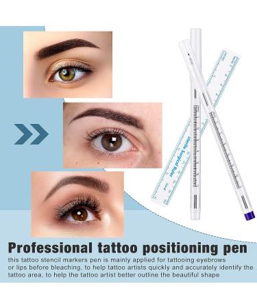 8 Piece Microblading Marker Pen Set with Paper Ruler | Eyebrow Permanent Makeup Tools in White and Purple Single-Head - Buy Online on GoSupps.com