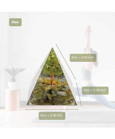 VMDDEKK Life Breek Orgonite Pyramid with Moonstone & Labradorite - Chakra Healing Crystal Gift for Friends - Buy Online on GoSupps.com