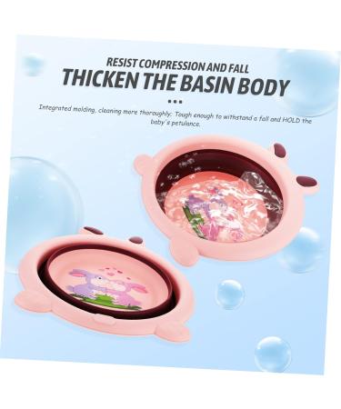 minkissy Folding Foot Basin Plastic Wash Basin Outdoor Tub Dish Tub Cartoon Wash Basin Small Wash Basin Portable Shampooer Folding Basin Fold up Sink Tpe Pink Bath Tub Travel Foldable 33X31X10CM Pink - Buy Online on GoSupps.com