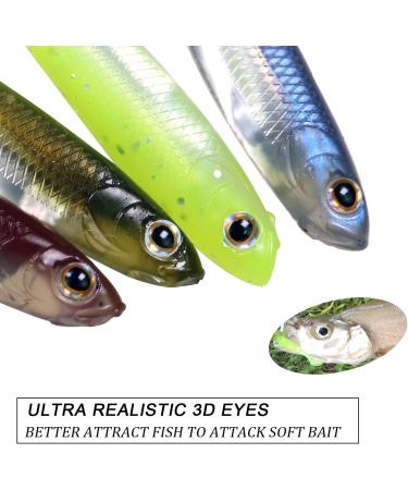 Qualy Soft Plastic Swimbait Paddle Tail Shad Lure for Bass Trout Walleye Crappie - 6Pcs - Buy Online on GoSupps.com