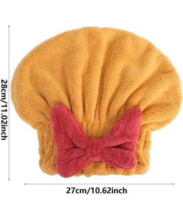 2024 Super Absorbent Microfiber Hair Towel Wrap for Women - Quick Drying Wet Hair Towel with Bow Knot (Yellow) | International Shipping Available - Buy Online on GoSupps.com