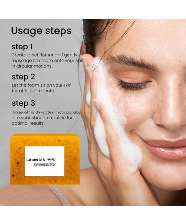  LinBomZony Lemon Turmeric Soap for Face & Body - Natural Brightening Soap with Turmeric Extract - Removes Impurities and Rashes - Moisturizes Dry Skin and Skin - 2 Pack - Buy Online on GoSupps.com