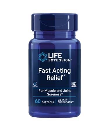 Life Extension Fast Acting Relief  Fast Comfort Relief Joint and Muscle Comfort - Contains Turmeric Boswellia Black Sesame Gluten-Free Non-GMO  60 Softgels - Buy Online on GoSupps.com