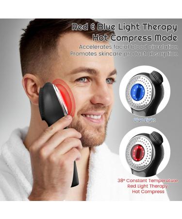 Landmore Facial Cleansing Brush - Rechargeable Silicone Scrubber with Red Light Waterproof Exfoliator & Nose Brush for Men & Women - International Shipping Available - Buy Online on GoSupps.com