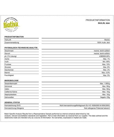 Biotiva Organic Inulin Powder - 500g - Buy Online on GoSupps.com