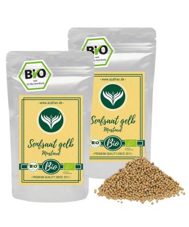 Azafran ORGANIC mustard seeds yellow mustard seeds/mustard grains for making mustard 500g 500 g (1 pack)