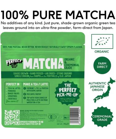 Organic Ceremonial Grade Matcha Powder - 30g Single-Origin Uji Japan - Buy Online on GoSupps.com