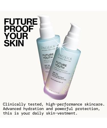 Pacifica Peptide Face Moisturizer Future Youth Daily Turnaround Hydrating SPF 50 Broad Spectrum UVA/UVB Sun Protection Sunscreen Face Moisturizer Anti-Aging Vegan 1.7 fl oz (1 Count) Future Youth Daily Moisturizer SP  - Buy Online on GoSupps.com