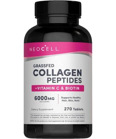 NeoCell Super Collagen + Vitamin C & Biotin for Healthy Hair, Beautiful Skin, and Nail Support- Dietary Supplement, 270 Tablets With Vitamin C+ Biotin 270 Count (Pack of 1) - Buy Online on GoSupps.com