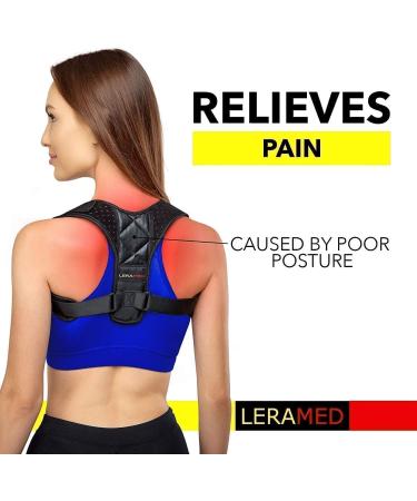 Leramed 2023 Posture Corrector for Men and Women - Adjustable Upper Back Brace for Clavicle Support - Pain Relief for Neck, Back, Shoulder - Chest Size 25-50 - Buy Online on GoSupps.com