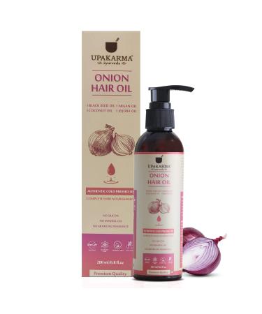 UPAKARMA Onion Black Seed Hair Oil with 12 Essential Oils - 6.8 Fl Oz