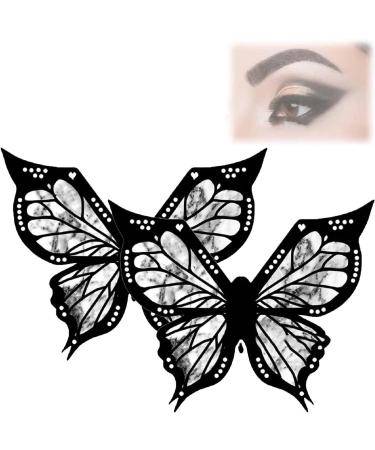 Butterfly Eyeliner Stencil Butterfly Eyeliner Stamp Eyeliner Stencils for Eyes Wing Eyeliner Applicators Shaper Tool Reusable and Flexible Eyeliner Stamp (Color : 2pcs)