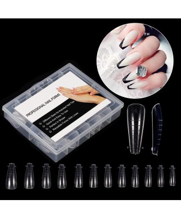 NMKL38 Coffin Sculpted Dual Extension Forms False Tips Poly Nail Gel System UV GEL Acrylic DIY Nail Decoration Nail Mold Mold E