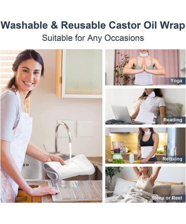 Cryfok Reusable Bio Castor Oil Pack Set - Waist & Neck Compress for Detox Insomnia & Constipation Relief - Buy Online on GoSupps.com
