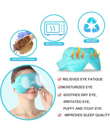 Relief Expert Extra Large Microwavable Heating Pad for Neck and Shoulders with Weighted Wrap & Eye Mask Combo - Blue - Buy Online on GoSupps.com