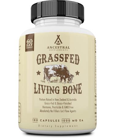 Ancestral Supplements Grass Fed Beef Living Bone Supplement, Bone Meal Capsules Support Bone Health, Oral and Joint Health and Flexibility, Non-GMO, 180 Capsules - Buy Online on GoSupps.com