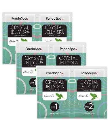 Pandaspa Crystal Jelly for Pedicure Spa Foot Bath Soak and exfoliate tired feet - Green Tea (3 Sets) 3 Count (Pack of 1)