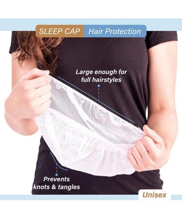 3PCS White Mesh Sleep Caps Bouffant Hair Nets - Women's Protective Night Cap - Buy Online on GoSupps.com