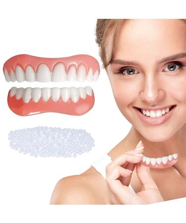 Fake Teeth, Dentures Teeth for Upper Jaw, Nature and Comfortable, Protect Your Teeth, 2 PCS