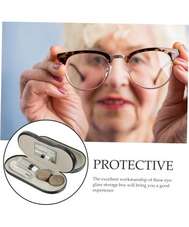 Buy Fondotin Dual-Purpose Collapsible Glasses Case Set - Fashionable Travel Contact Lens & Sunglasses Holder - PU Leather 15.8x7.4cm | International Shipping Available - Buy Online on GoSupps.com