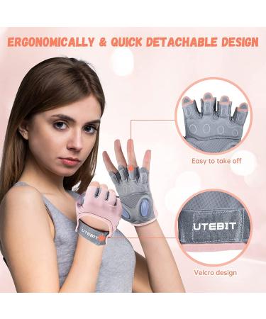 Utebit Fitness Gloves - Breathable Microfiber Non-Slip Silicone Gym & Weight Lifting Gloves for Women - L Pink - Buy Online on GoSupps.com