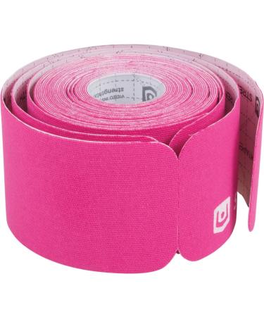 StrengthTape Kinesiology Tape 5 Meter Precut roll Supports Injuries During Recovery Pink Precut