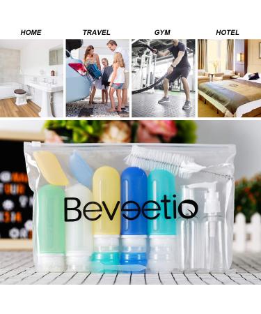 Beveetio 17 Pack Travel Bottles TSA Approved - Leakproof Silicone Toiletry Containers - BPA Free, Refillable & Travel Size - Multicolor - Buy Online on GoSupps.com