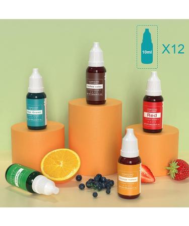 12 Color Food Grade Liquid Food Coloring Set for Cake Decorating - Edible Rainbow Dye for Icing, Fondant, Cookies - Includes Slime Coloring - Decorating Supplies Kit - 0.35 Fl. oz/Bottles - Buy Online on GoSupps.com