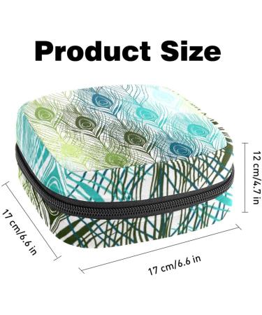 MUOOUM Peacock Feather Menstrual Cup & Sanitary Napkin Storage Bag - Portable Menstrual Pouch for Women and Teen Girls - Multi-colored - Buy Online on GoSupps.com
