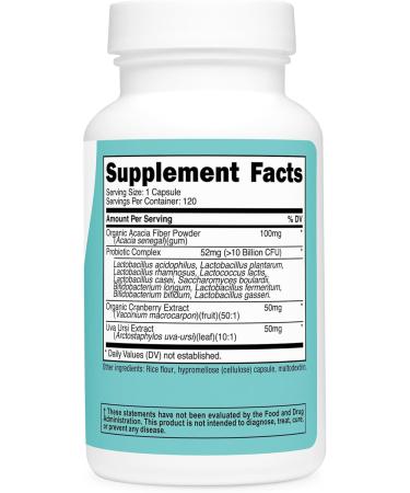 Nutricost Probiotic for Women 10 Billion CFU 120 Capsules - Complex with Acacia Fiber Uva Ursi & Cranberry Extract Non-GMO & Gluten Free - Buy Online on GoSupps.com