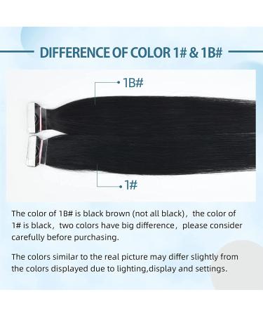 Neitsi 12 Inch Black Tape In Human Hair Extensions - 20 Pcs Seamless Invisible Straight Hair Extensions - Buy Online on GoSupps.com