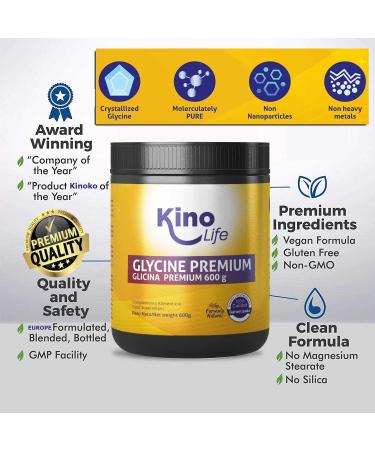 Glycine Premium 600g - 100% Pure Crystallized Vegan Nanoparticle Free Helps Collagen Regeneration Repairing Sleep - Buy Online on GoSupps.com