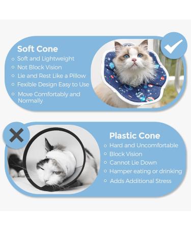 ComSaf Protective Cat Collar - Adjustable Starry Sky Hinges for Post-Surgery Recovery | Prevent Licking & Soothing Comfort | XS Size - Buy Online on GoSupps.com