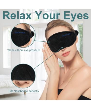 SmilePowo Sleep Eye Mask 2 Pack - Light Blocking Adjustable Strap Blindfold for Men Women - Perfect for Sleep/Travel (Black/Pink) - Buy Online on GoSupps.com
