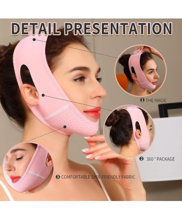Facial Slimming Strap V Line Face Mask Double Chin Reducer Neck Lift Bandage Pink - Buy Online on GoSupps.com