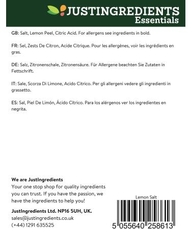 JustIngredients Essential Sel Parfum au Citron 100 g - Lot de 5 - Buy Online on GoSupps.com