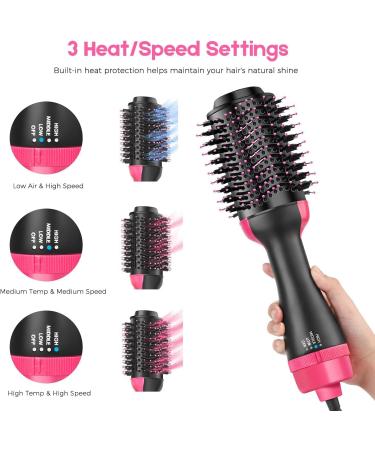 VASLON Hot Air Brush One Step Hair Dryer & Volumizer Hair Dryer Brush 4-in-1 Professional Negative Ions Brush Blow Dryer Hair Curler Hair Straightenerir Brush Salon Hair Tool for All Hairstyle Reduce Hair Frizz and Static - Buy Online on GoSupps.com