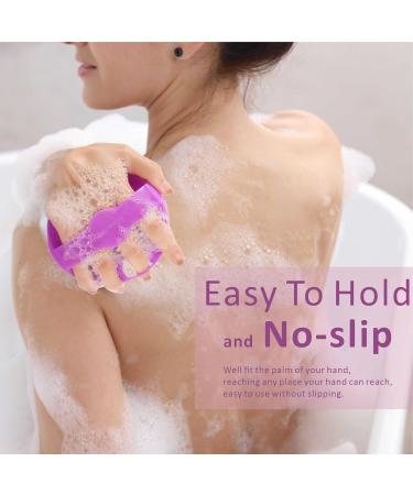 HIEERBUS Silicone Body Scrubber Gentle Exfoliating Body Scrubber in Shower Silicone Loofah with Easily Lather Bristles Long Lasting and More Hygienic Than Traditional Shower Loofah 1 Pack Purple - Buy Online on GoSupps.com