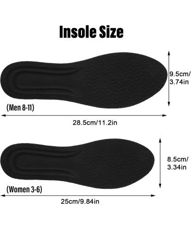Amaxiu Memory Foam Shoe Insoles - Shock Absorption Arch Support Inserts for Men & Women - Anti-Slip & Cropable Orthotic Insoles (Black Women 3-6 - Buy Online on GoSupps.com