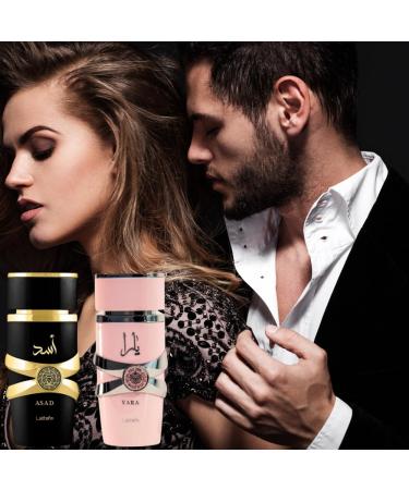 Bundle of Lattafa Yara and Lattafa Asad Eau de Parfum for Men and Women 3.4oz with 5ml Portable Refillable Atomizer and Refillable Car Freshener in a Satin Gift Bag - Buy Online on GoSupps.com
