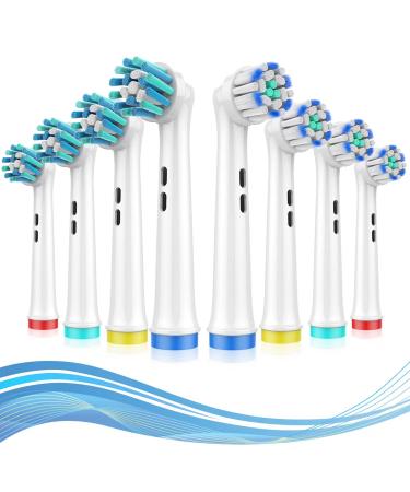 YEOSLL Replacement Brush Heads Compatible with Oral B Electric Toothbrush Heads Precision Clean Cross Action for Oral-b Braun Pro 1000/sensitive and More Pack of 8