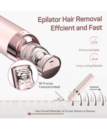 Gurelax Hair Removal Epilator for Women - Battery-Operated Face & Arms Plucker in Light Pink | International Shipping Available - Buy Online on GoSupps.com