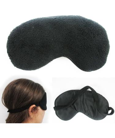 Plush Silk Sleep Eye Mask - Black Travel Shades Blindfold for Restful Sleep - Buy Online on GoSupps.com