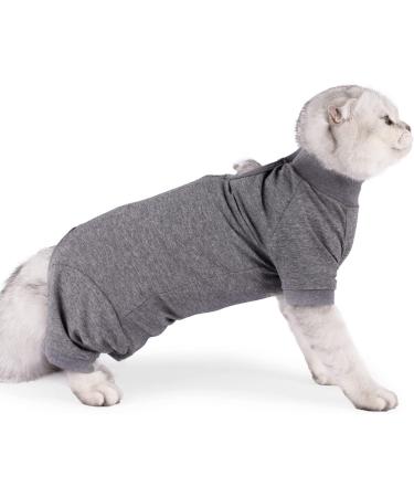 HEYWEAN Cat Professional Surgical Recovery Suit for Abdominal Wounds Skin Diseases  After Surgery Wear  E-Collar Alternative for Cats  Home Indoor Pets Clothing Medium Grey - Buy Online on GoSupps.com